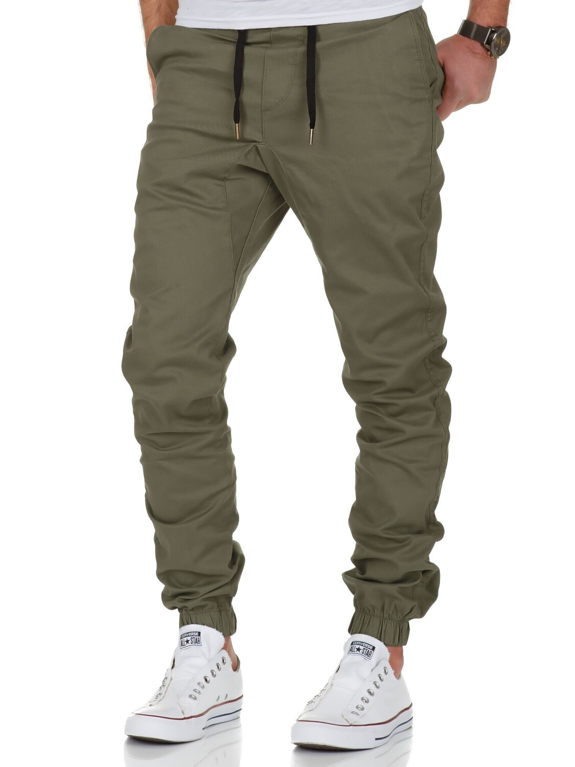 

Брюки чинос Amaci&Sons Basic Jogger NEW JERSEY, оливковый