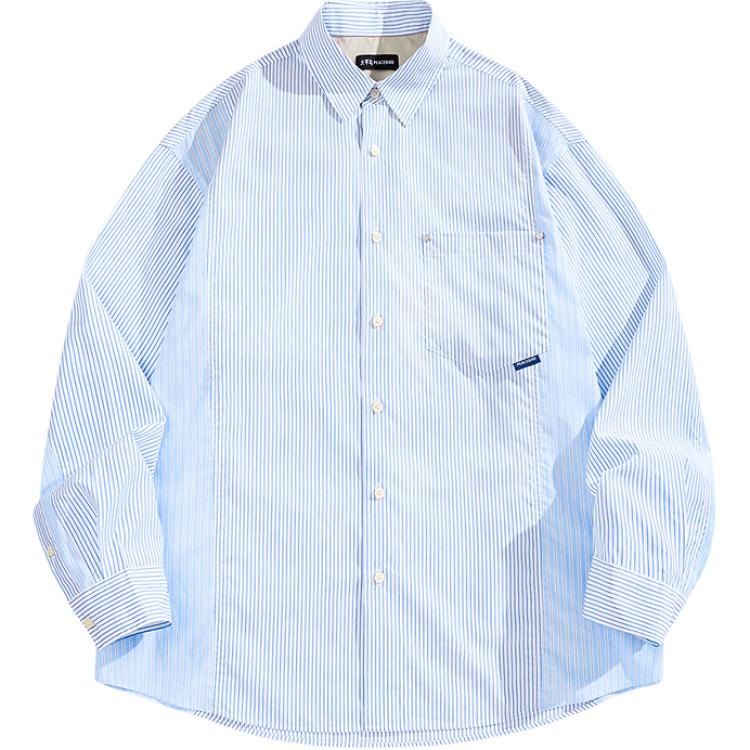 

Мужская рубашка с длинным рукавом из 100% хлопка PEACEBIRD MEN, синий quartz 1