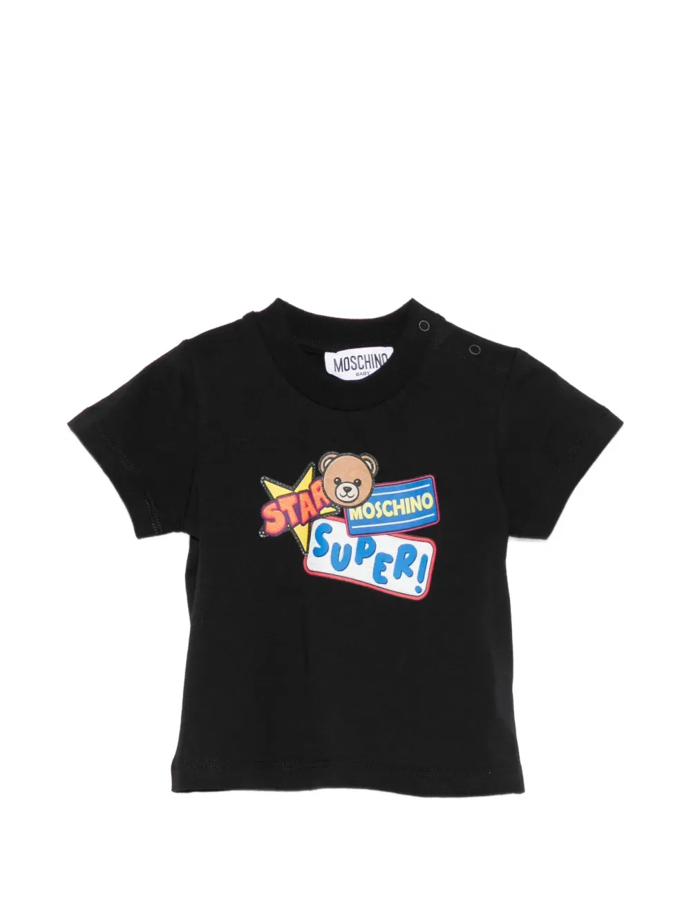 Футболка с графическим принтом в виде плюшевого мишки Moschino Kids, черный