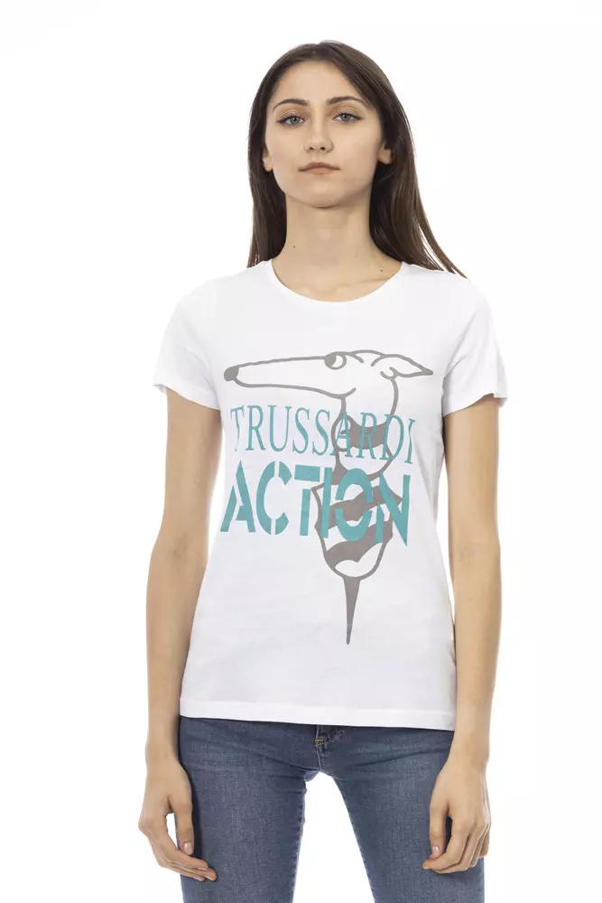 

Белый хлопковый женский топ Trussardi