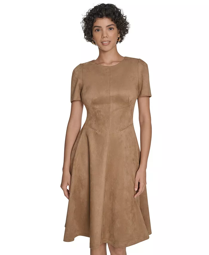 

Женское платье-трапеция короткое Calvin Klein, оранжевый