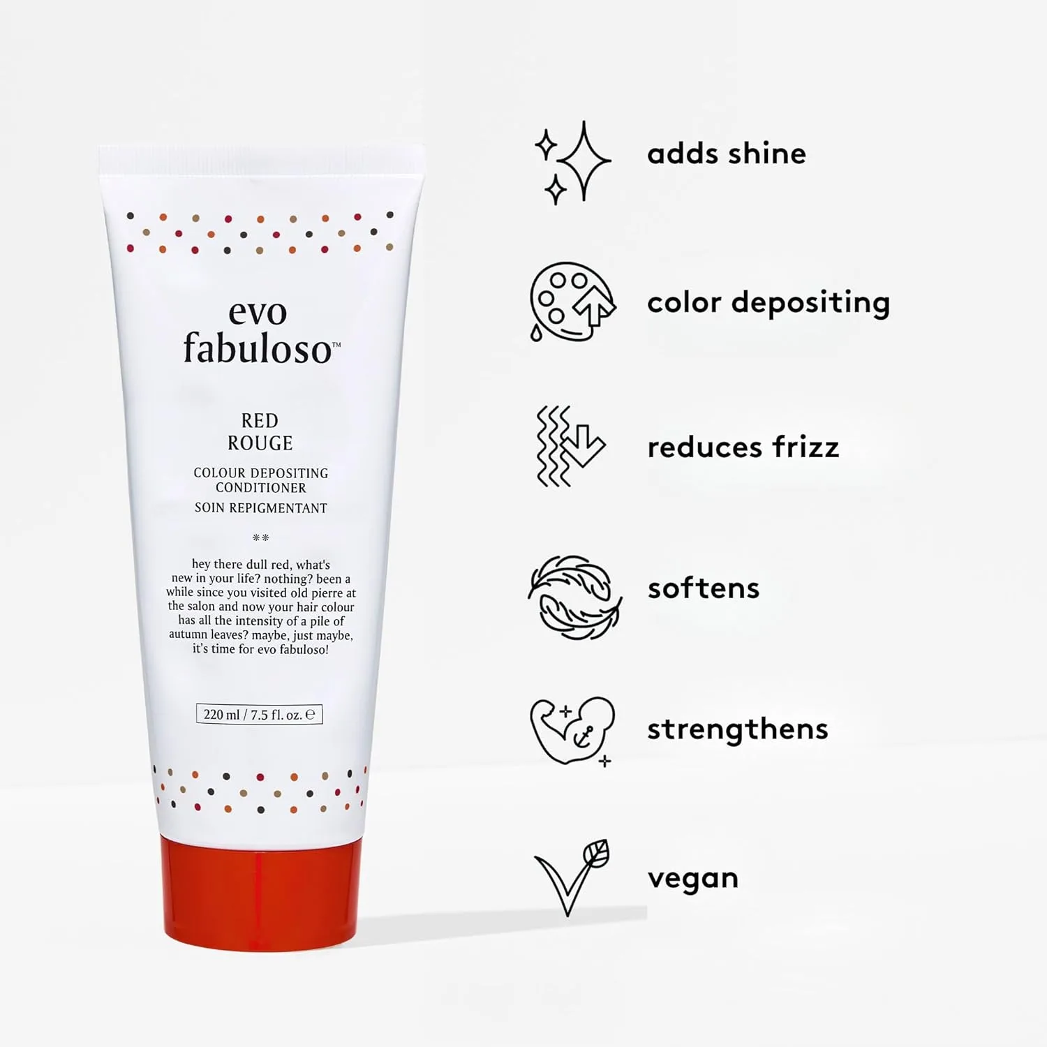 Evo Fabuloso Red Color Depositing Conditioner - кондиционер для мгновенного окрашивания и питания, придает блеск за 3 минуты, 220 мл, brown — фото 3