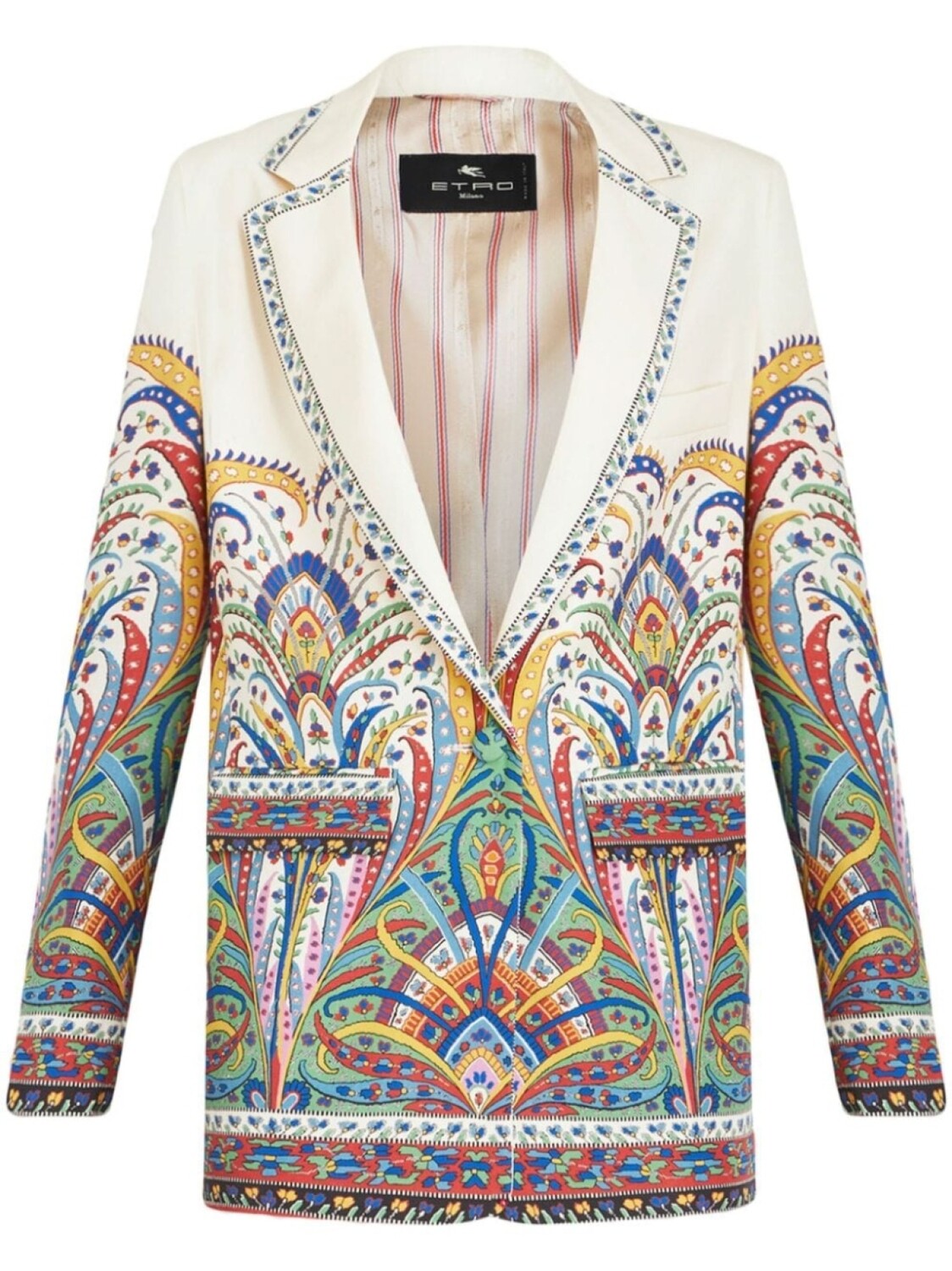 

ETRO однобортный пиджак с принтом пейсли, белый