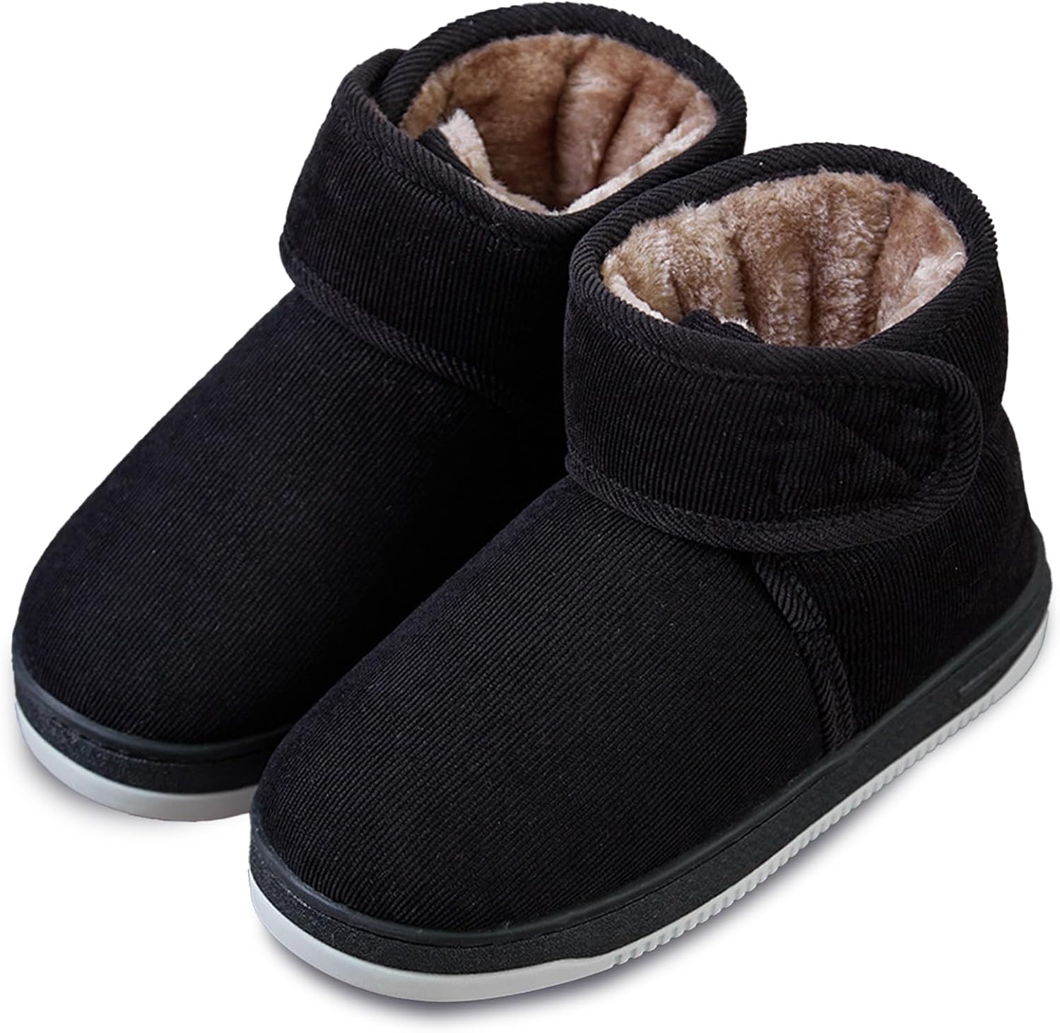 

Унисекс теплые тапочки-ботиночки, теплые ботильоны с регулируемой застежкой, удобные ботинки для ходьбы Natlead, черный