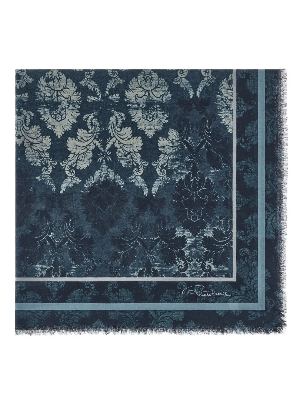 

Шаль с принтом Roberto Cavalli, синий