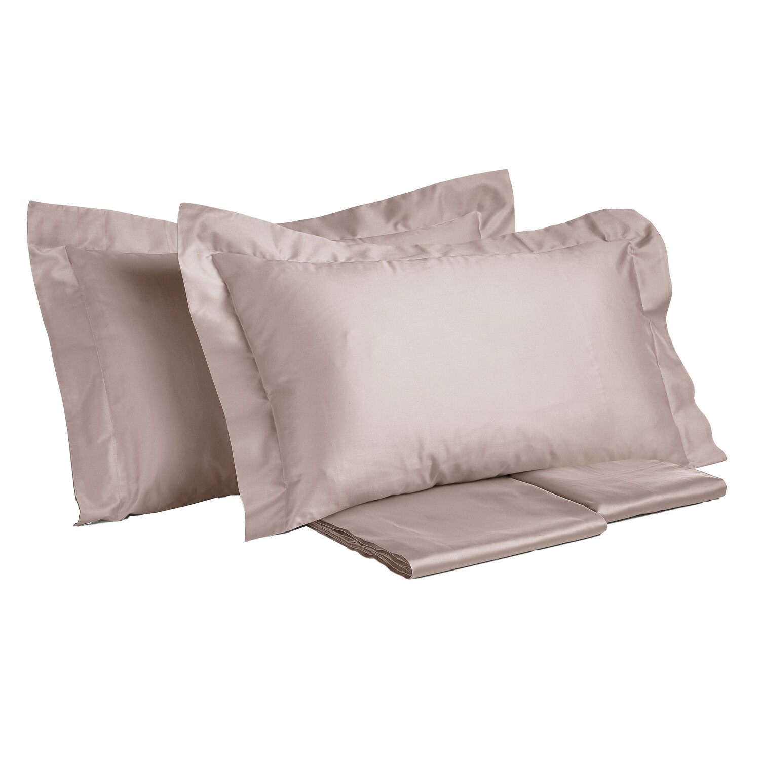 

Комплект постельного белья с простынью из однотонного хлопкового атласа - Tresor Creole Home, лиловый, двуспальный