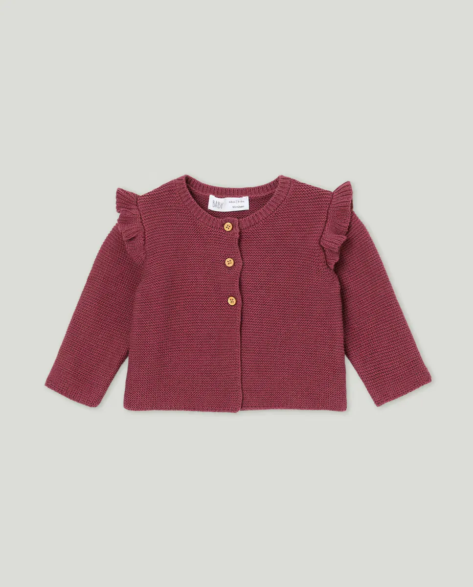 

Короткая вязаная кофточка для малыша Baby El Corte Inglés, темно-розовый