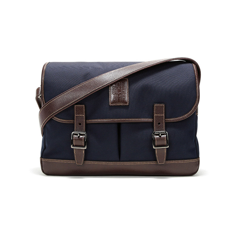 

LONGCHAMP Кожаный текстильный портфель Боксфорд Сумка для ноутбука Хобо Сумка через плечо Мужская синяя
