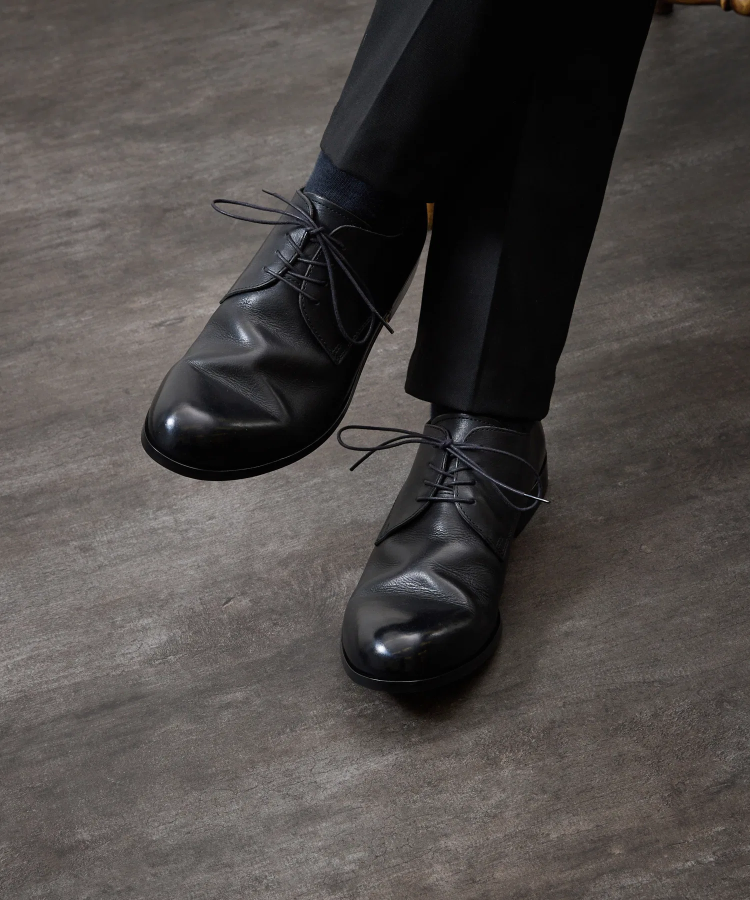 Мужские кожаные туфли PADRONE Derby Plain Toe Shoes [JACK] — фото 4