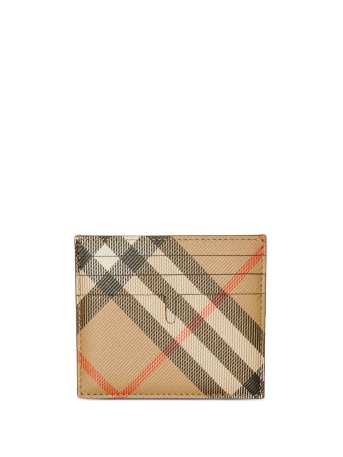 Burberry кожаный держатель карт в клетку Vintage Check, нейтральный цвет — фото 2