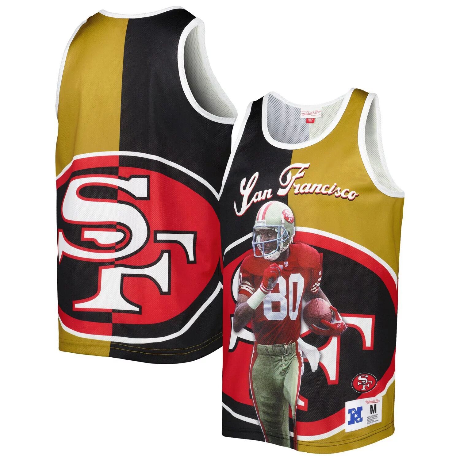 

Мужская майка Mitchell & Ness Jerry Rice черная/золотая San Francisco 49ers Retired Player с графическим рисунком, Черный, Мужская майка Mitchell & Ness Jerry Rice черная/золотая San Francisco 49ers Retired Player с графическим рисунком
