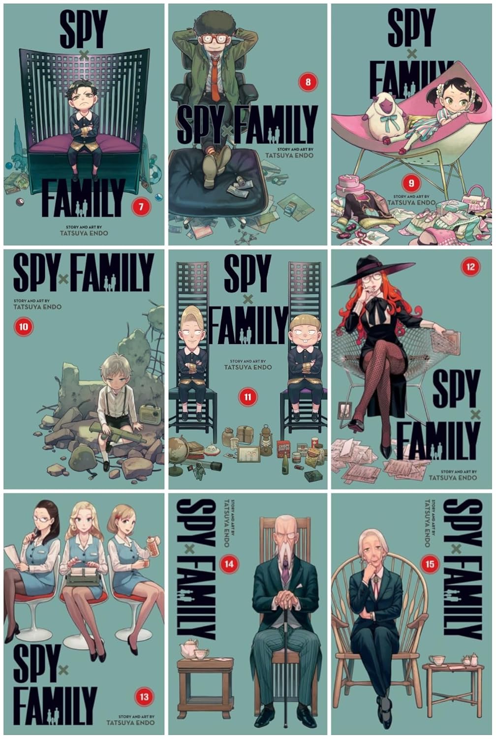 

Spy x Family Comic Series 9-Book Collection Set (Vol. 7 to 15) - Spy Thriller, Family Comedy & Heartwarming Action Manga