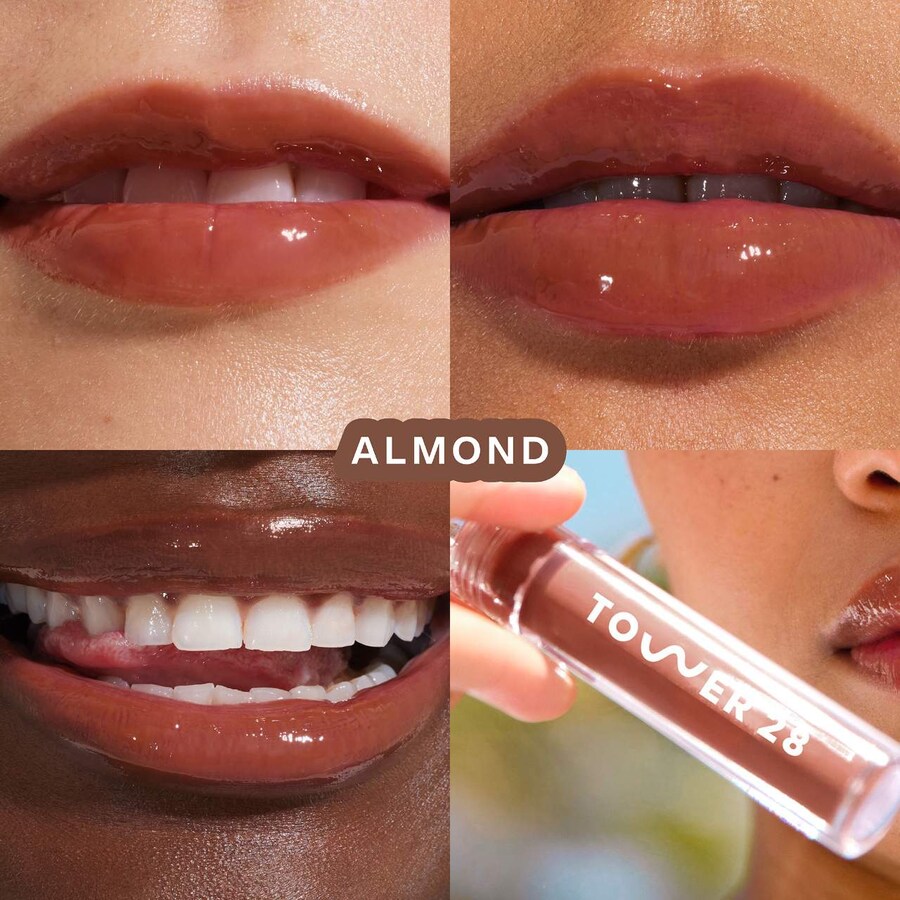 Увлажняющее нелипкое масло для губ ShineOn Lip Jelly Tower 28 Beauty, 0.13 oz/3.9 mL, Almond — фото 2