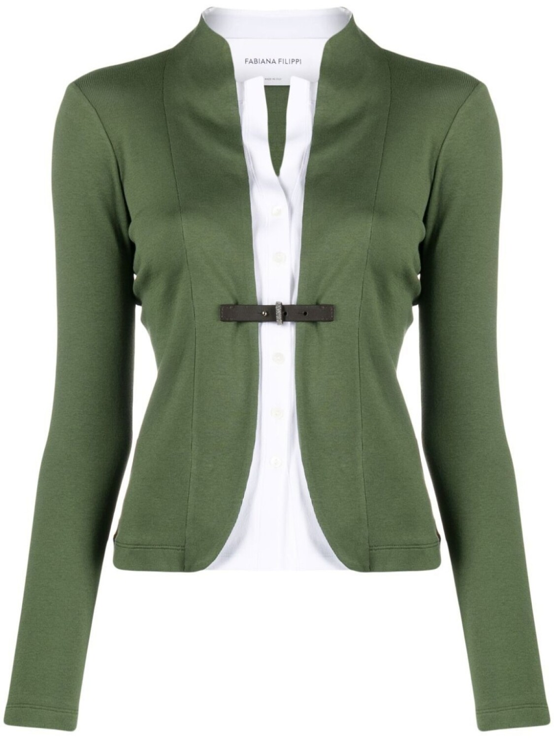 

Fabiana Filippi buckle-fastened cotton-blend jacket, зеленый