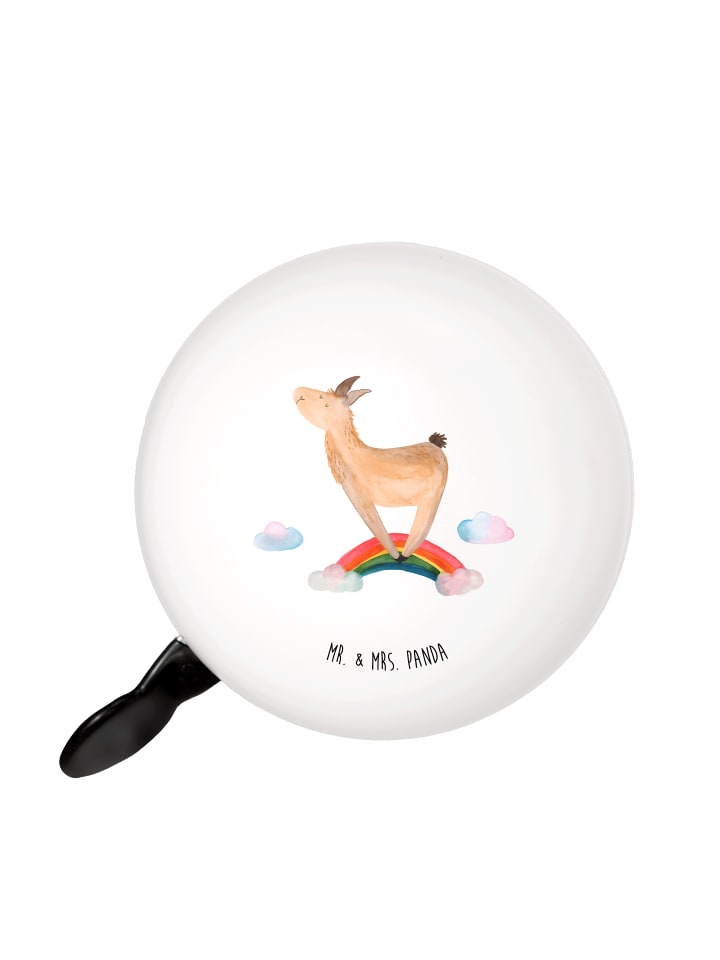 

Mr. & Mrs. Panda Велосипедный звонок, с изображением ламы и радуги, без слогана, белого цвета