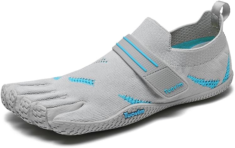 

Кроссовки Barefoot Five Finger для женщин и мужчин, водонепроницаемая обувь Flyknit для бега по пересеченной местности, походов, скалолазания, йоги, фитнес-тренировок - обувь для спортзала и пляжа с резиновой подошвой Facetu'S, голубой