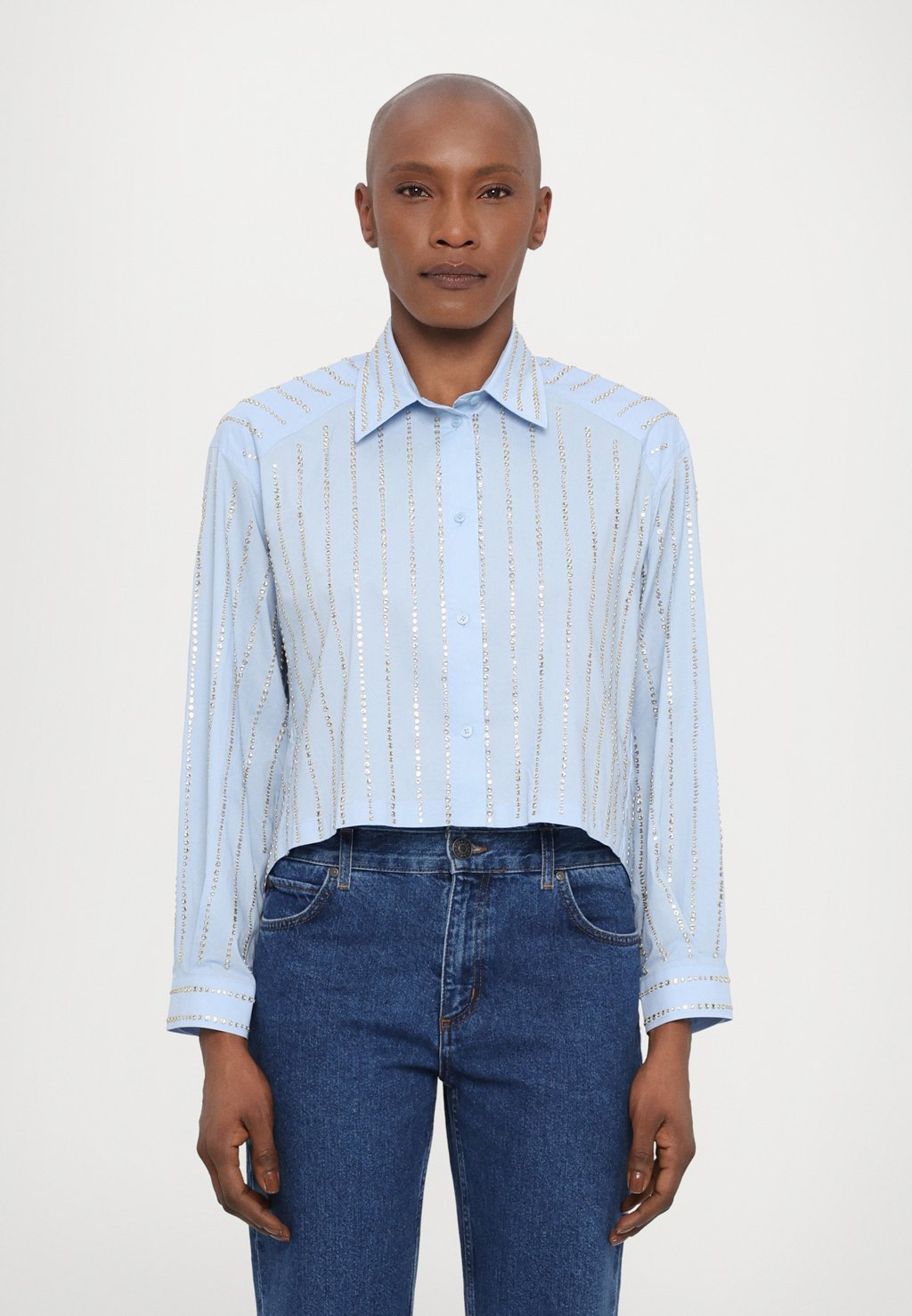 

Блузка на пуговицах WOVEN SHIRT MAIN sandro, светло-голубой