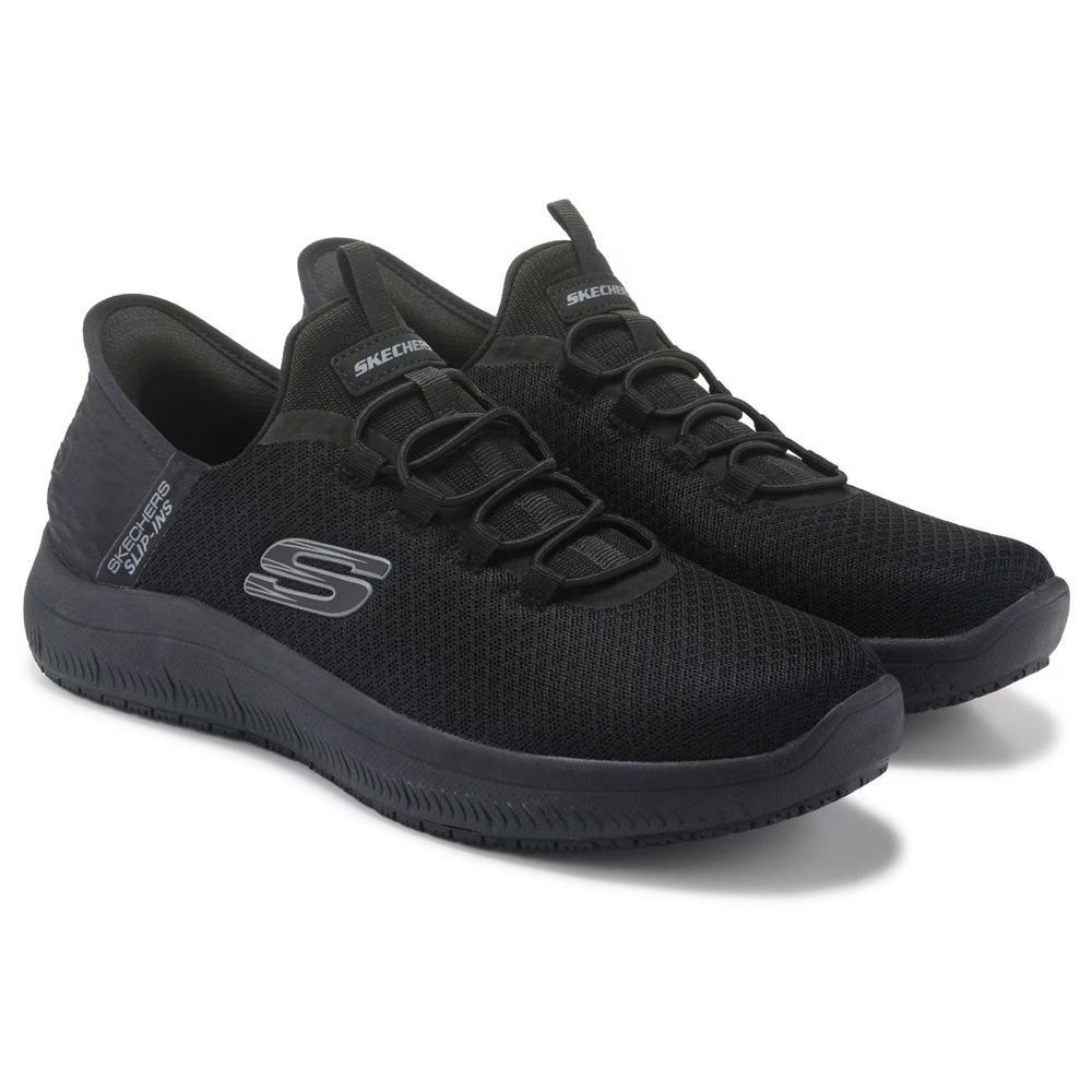 

Кроссовки С Skechers Work Slip-Ins summits с широкой подошвой и антискользящей поверхностью, черный