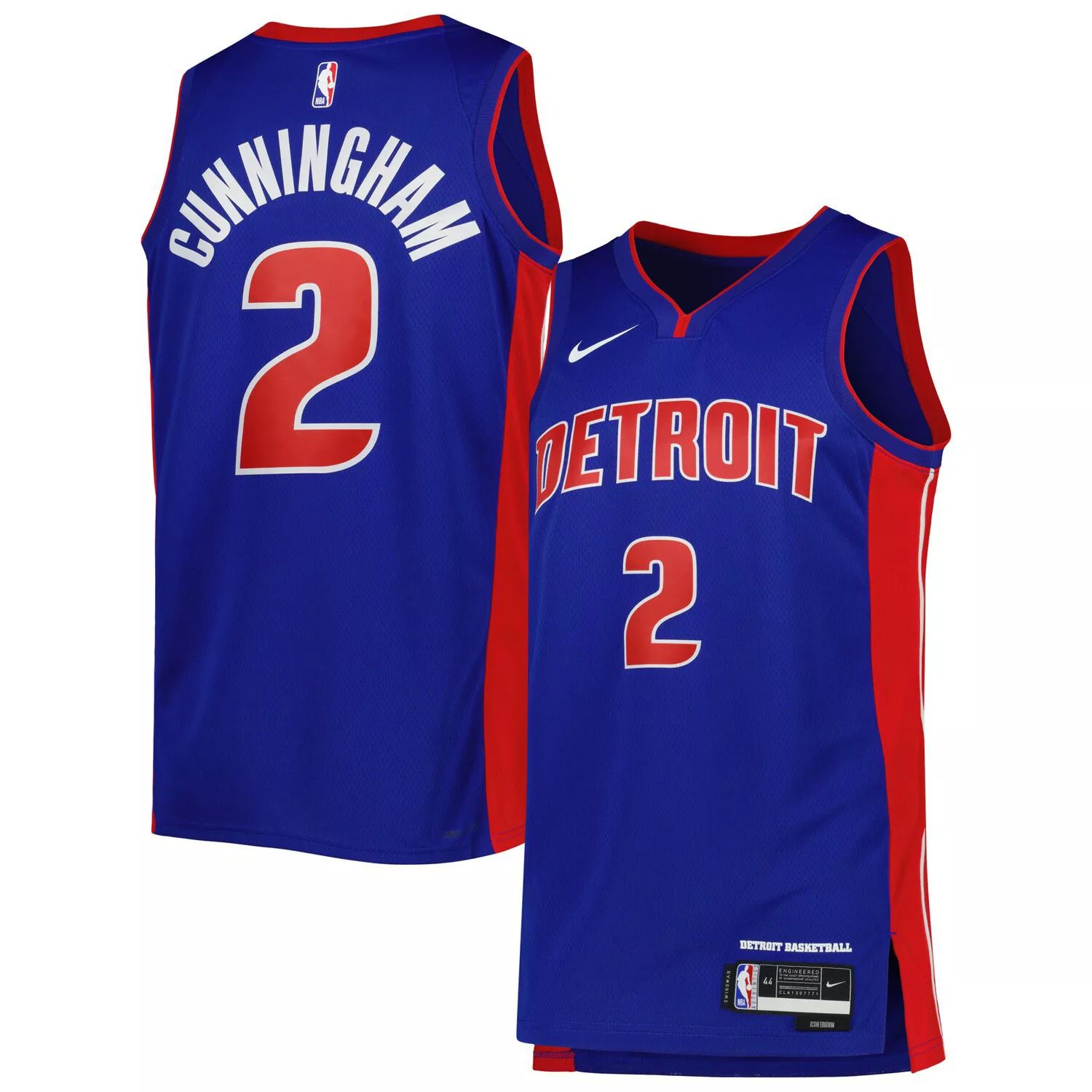 

Джерси унисекс Cade Cunningham Blue Detroit Pistons 2022/23 Swingman — Icon Edition Nike