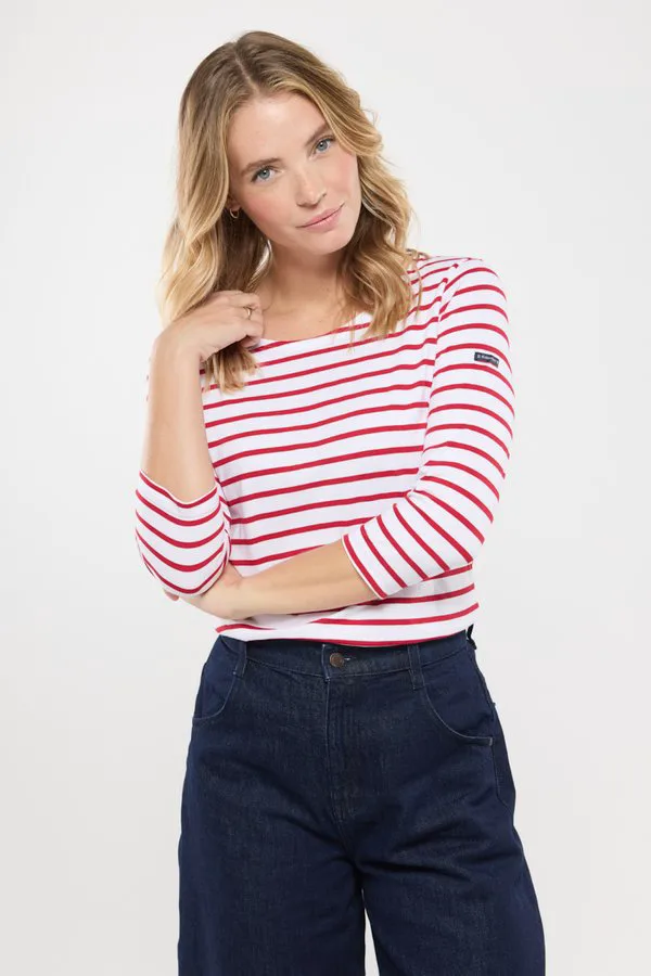 

Футболка 3/4 в полоску marinière, топ с длинными рукавами Armor Lux, Blanc/Braise, Белый, Футболка 3/4 в полоску marinière, топ с длинными рукавами Armor Lux, Blanc/Braise