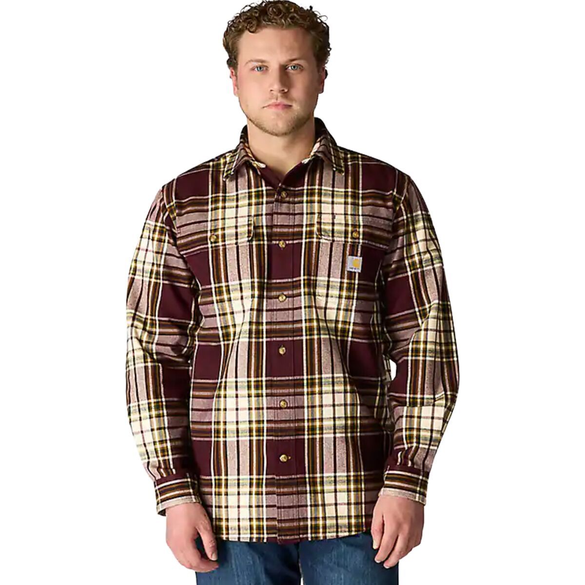 

Рубашка Loose Heavyweight Flannel LS в клетку Carhartt, цвет port