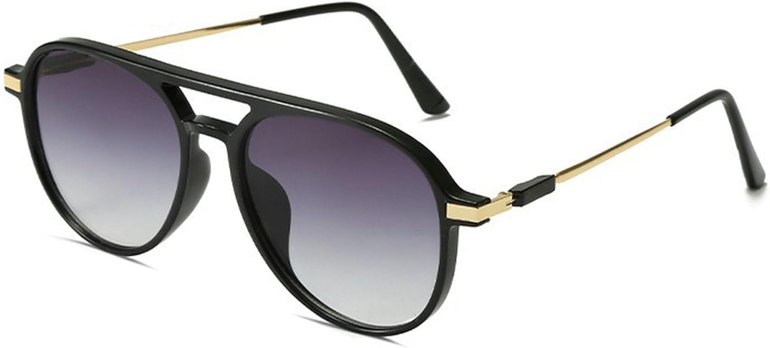 

Большие женские солнцезащитные очки-пилот 2025 года, роскошная овальная металлическая оправа, солнцезащитные очки-пилот для женщин, градиентные очки UV400 mincl, Black