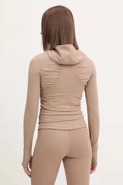 Худи тренировочное с капюшоном Adidas by Stella McCartney, бежевый — фото 3