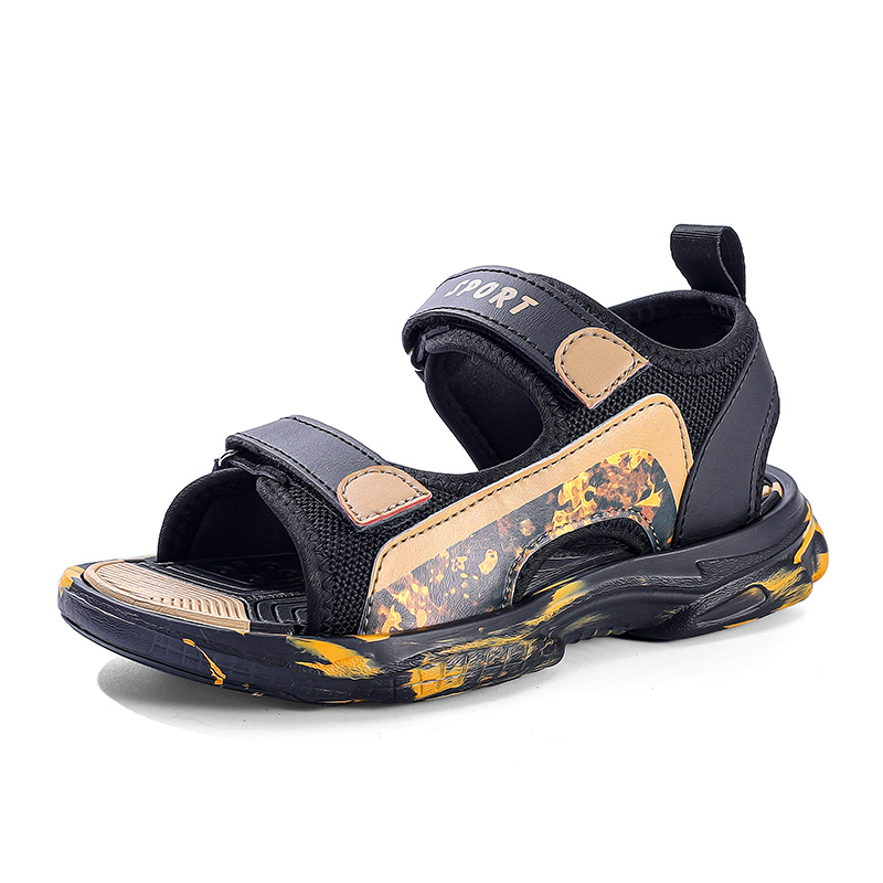 

Детские сандалии с амортизацией и износостойкостью KUPE, черный/золотой