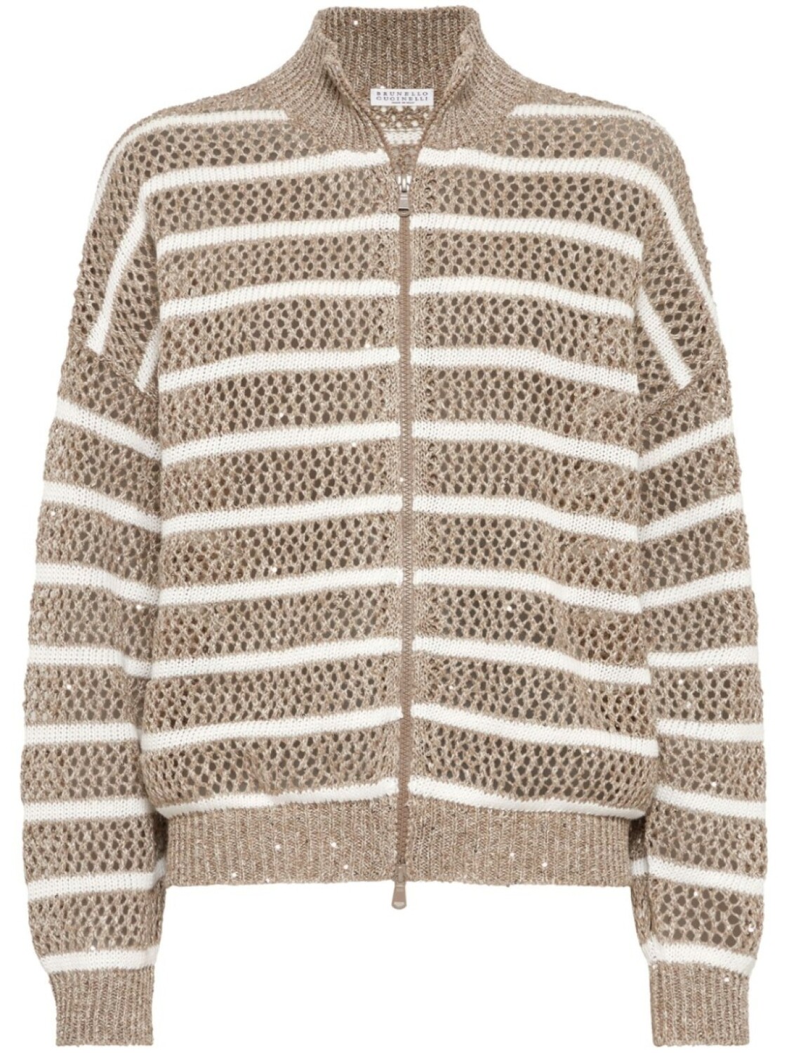 

Brunello Cucinelli кардиган в полоску, коричневый
