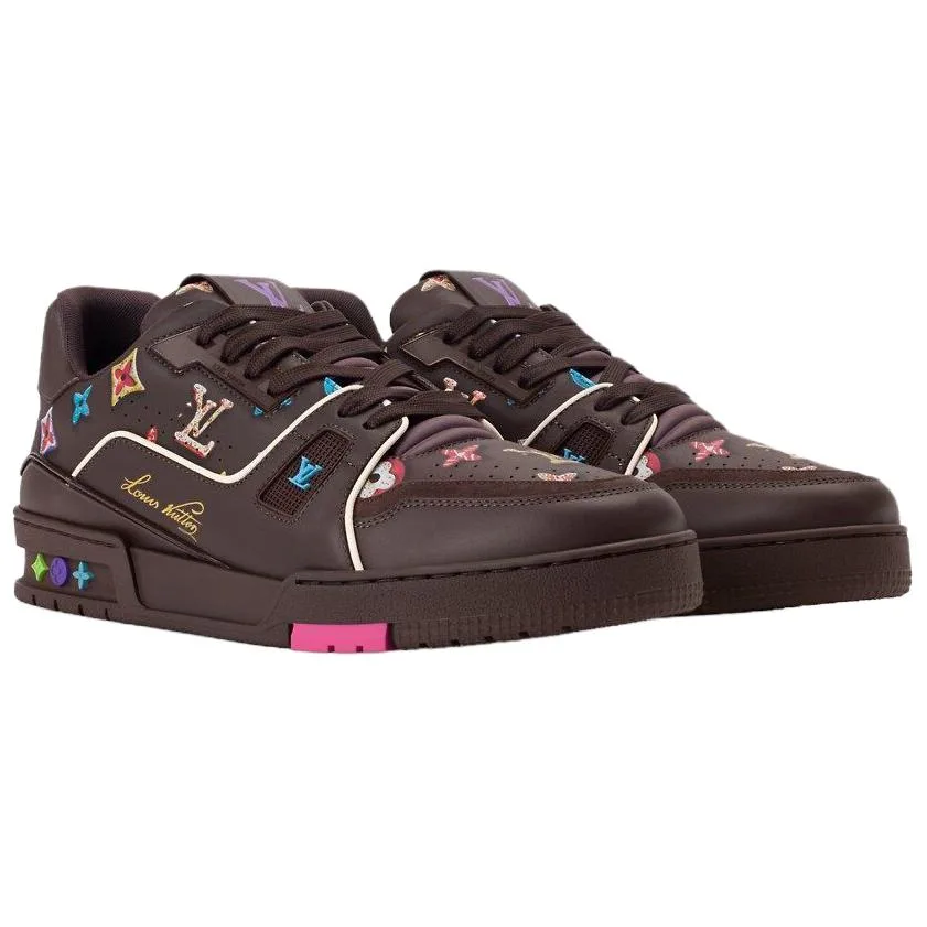 Кроссовки Donut Cow Leather Low top Skateboard мужские Chestnut LOUIS VUITTON, Original Shoe Box Not Included — фото 4