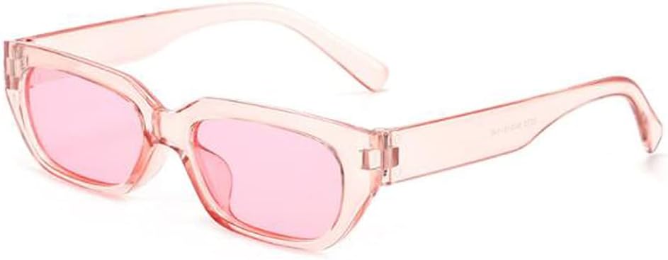 

Небольшие квадратные многоугольные солнцезащитные очки для мужчин и женщин с защитой от УФ-излучения. Персонализированные декоративные солнцезащитные очки Weloveushop, Transparent Powder Frame Powder Flakes