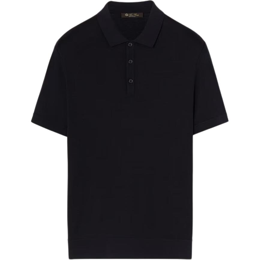 

Loro Piana Мужская поло черного цвета с воротником-поло, умеренно прямой крой, Черный, Loro Piana Мужская поло черного цвета с воротником-поло, умеренно прямой крой