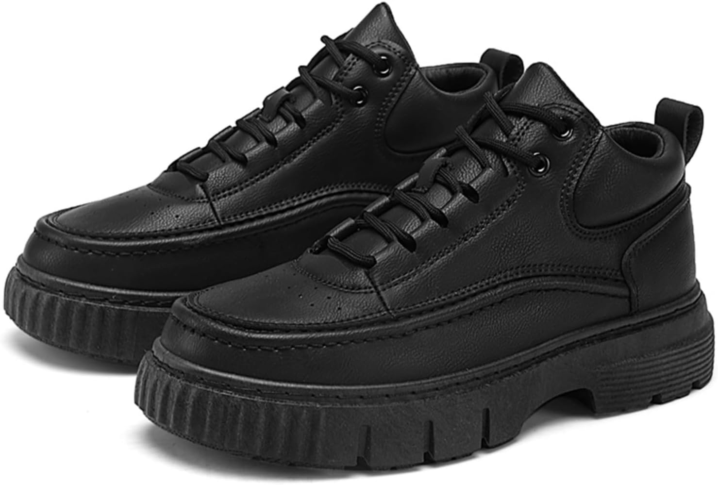 

Мужские повседневные туфли, модные черные кроссовки на шнуровке с толстой подошвой, удобная обувь для ежедневной носки Aokisx