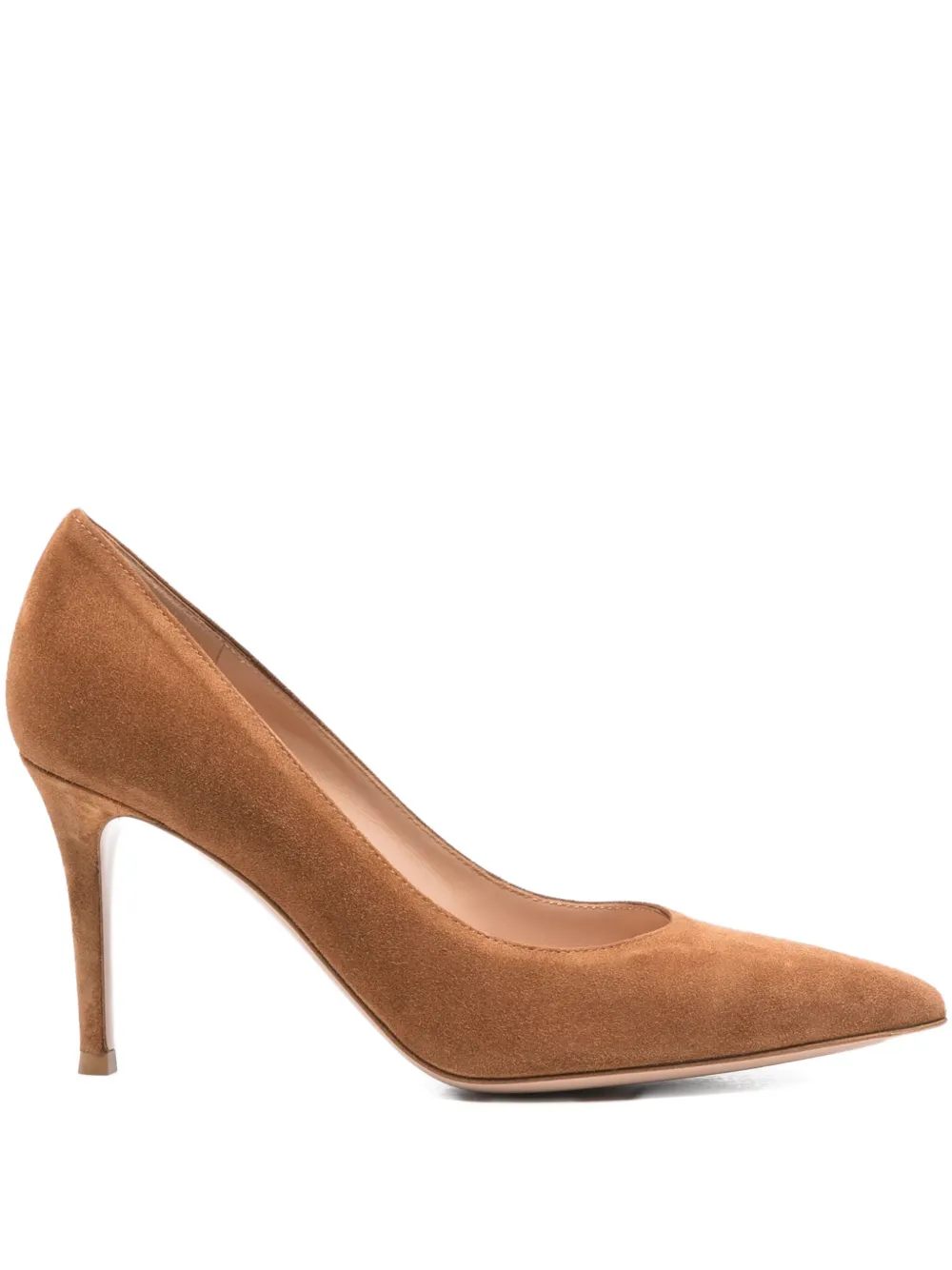 Туфли-лодочки Gianvito с острым носком 85 мм из замши Gianvito Rossi, коричневый