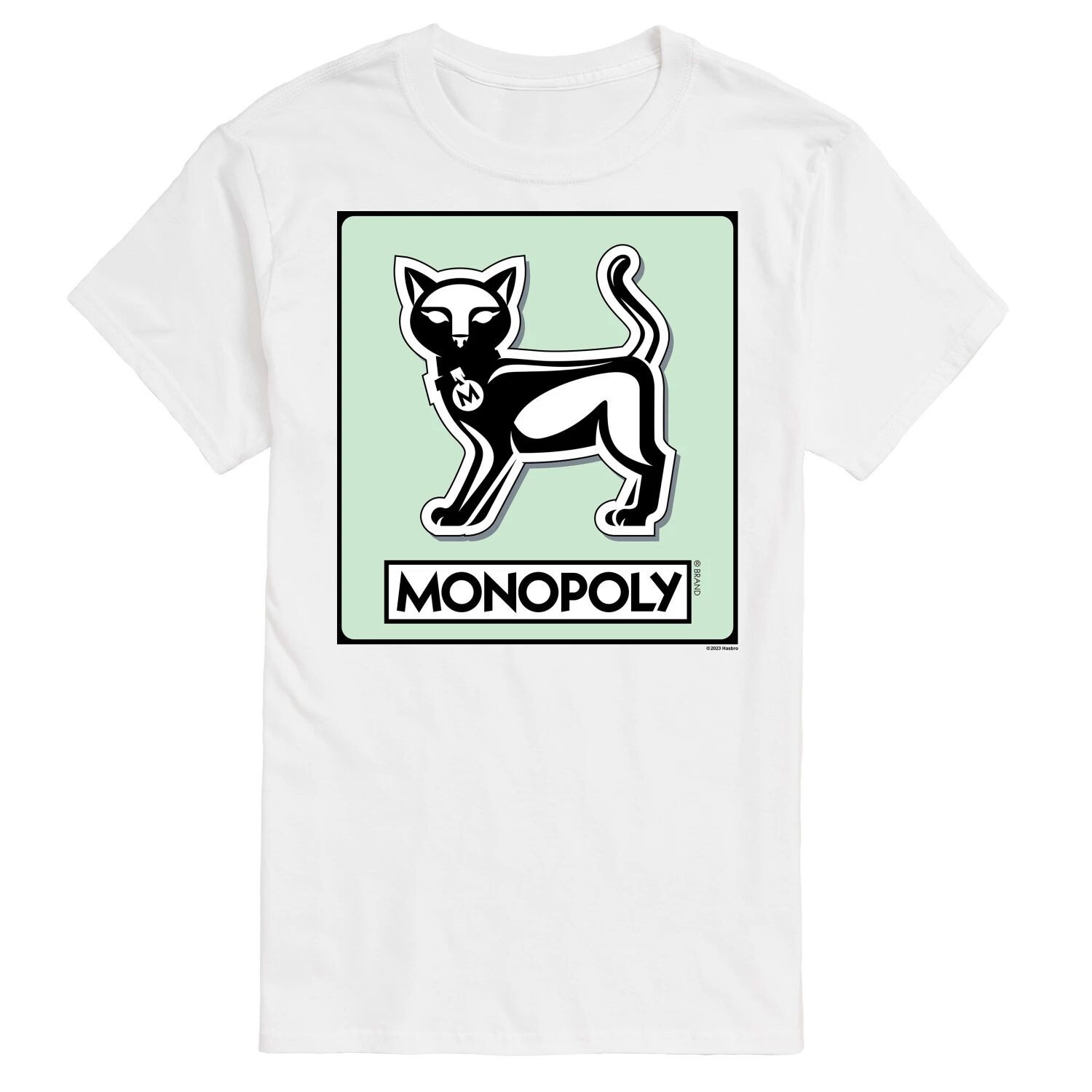 

Футболка с жетоном игры Big & Tall Monopoly Cat Licensed Character, белый