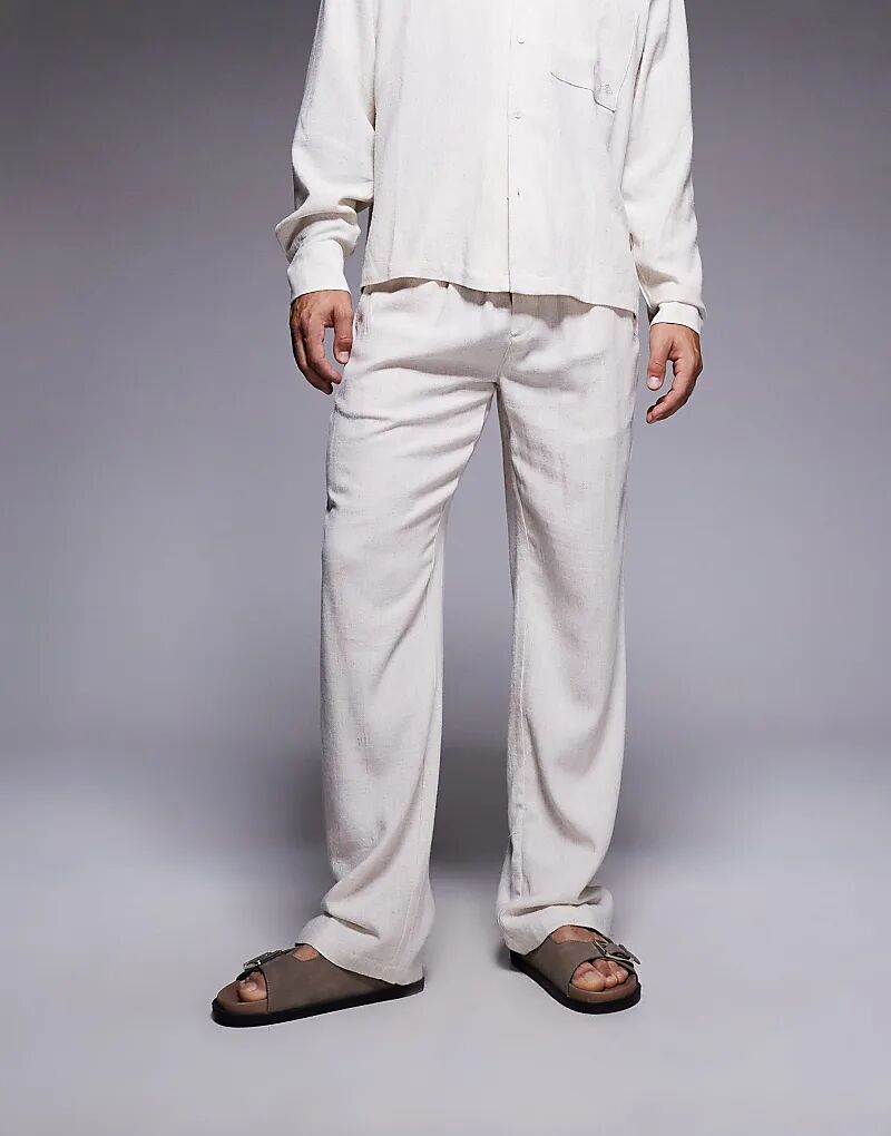 

Повседневные брюки Couture Club из фактурной ткани бежевого цвета — часть комплекта