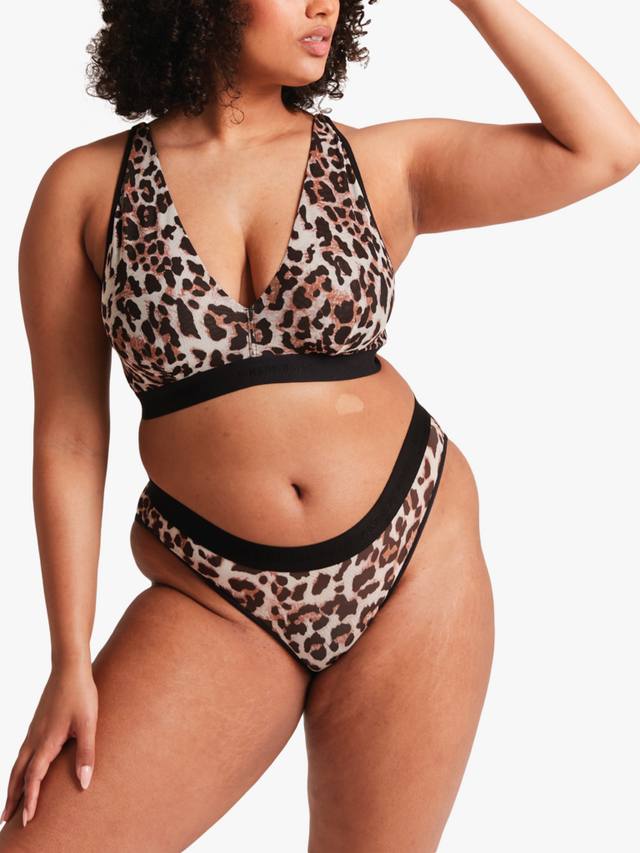 

Мягкий бюстгальтер полной чаши с сетчатыми вставками Lemonade Dolls, Natural Leopard