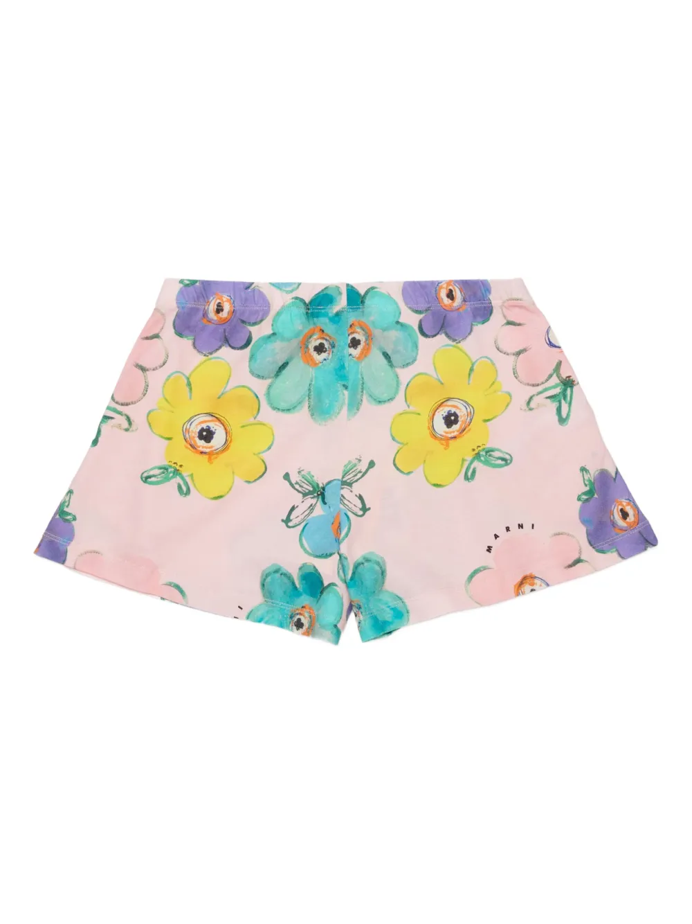 Шорты с цветочным принтом Marni Kids, розовый — фото 2