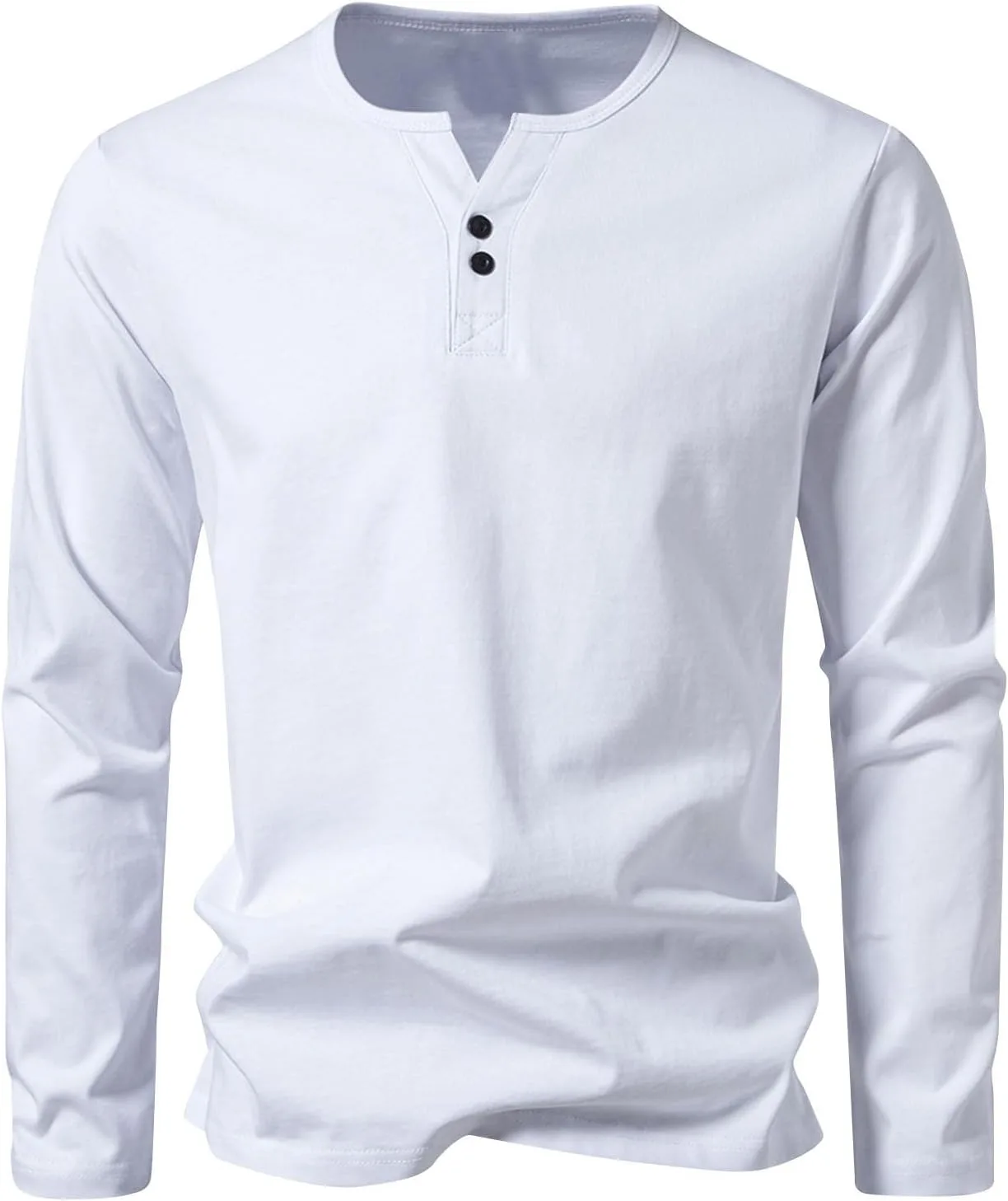 

Мужская футболка-поло Henley с длинным рукавом, классическая, из хлопка