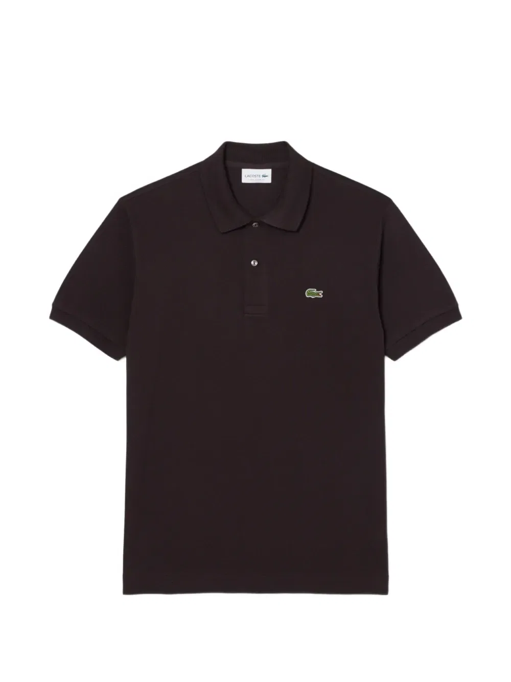 Оригинальная хлопковая рубашка-поло на пуговицах Lacoste, коричневый