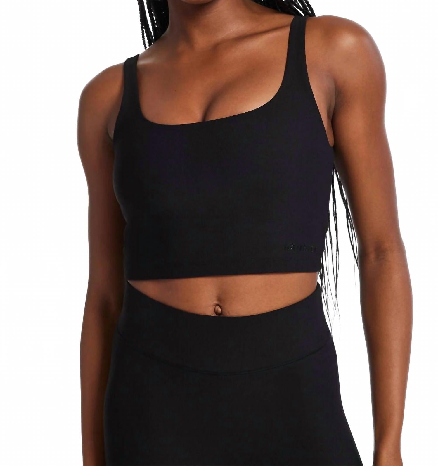 

Укороченный бюстгальтер Rib Tempo черного цвета Bandier, черный