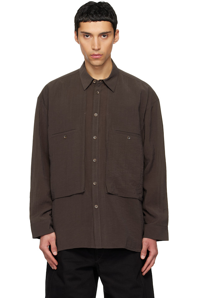 

Рубашка с широкими карманами-карго Le17Septembre, коричневый