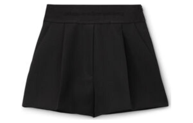 

Плиссированные шерстяные шорты строгого кроя Alexander Wang, черный