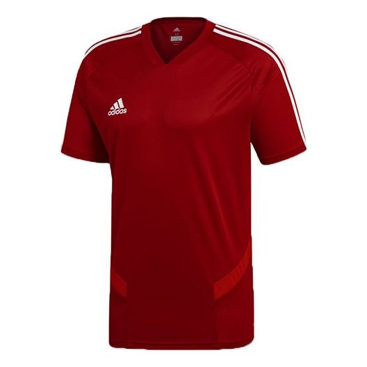 

Футболка adidas Solid Color Logo Printing V neck Short Sleeve Red D95944