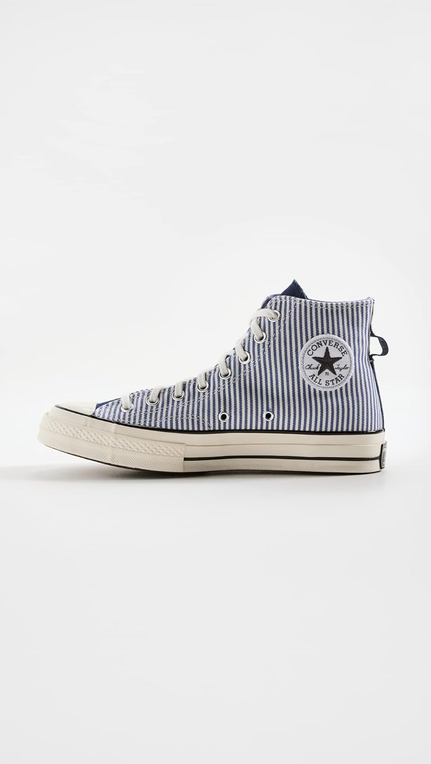 Converse мужские кроссовки Chuck 70 Hi Hickory Stripe, Washed Indigo/Egret/Black — фото 4