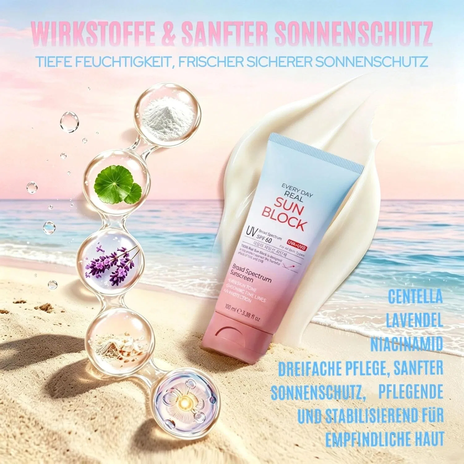 Солнцезащитный крем SPF 60 с центеллой азиатской и ниацинамидом 100 мл Barevel — фото 4