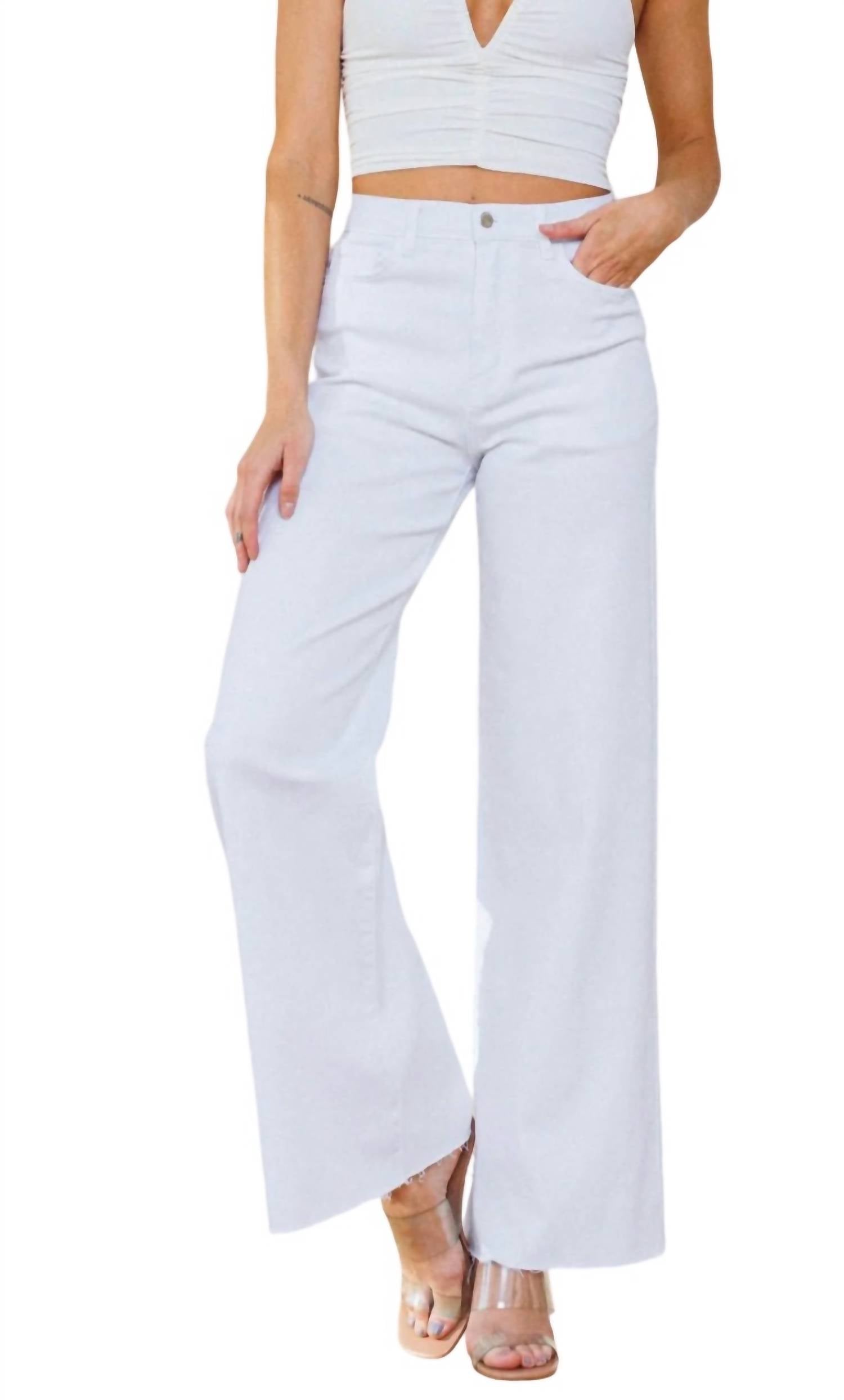 

Джинсы Kinsley Mid Rise Ultra Flare в цвете Le Blanc PISTOLA