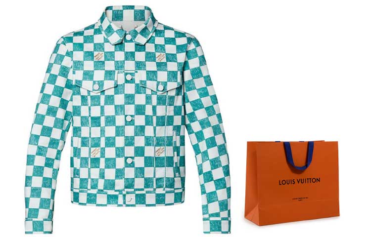 

LOUIS VUITTON Джинсовая куртка в клетку, Shopping Bag Included