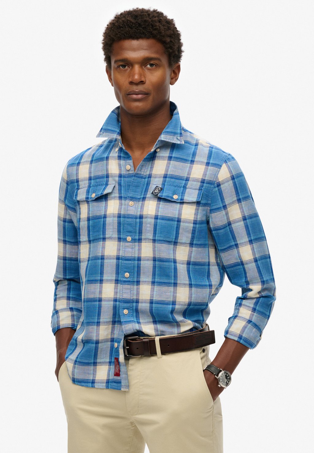 

Рубашка THE MERCHANT STORE CHECK Superdry, синий