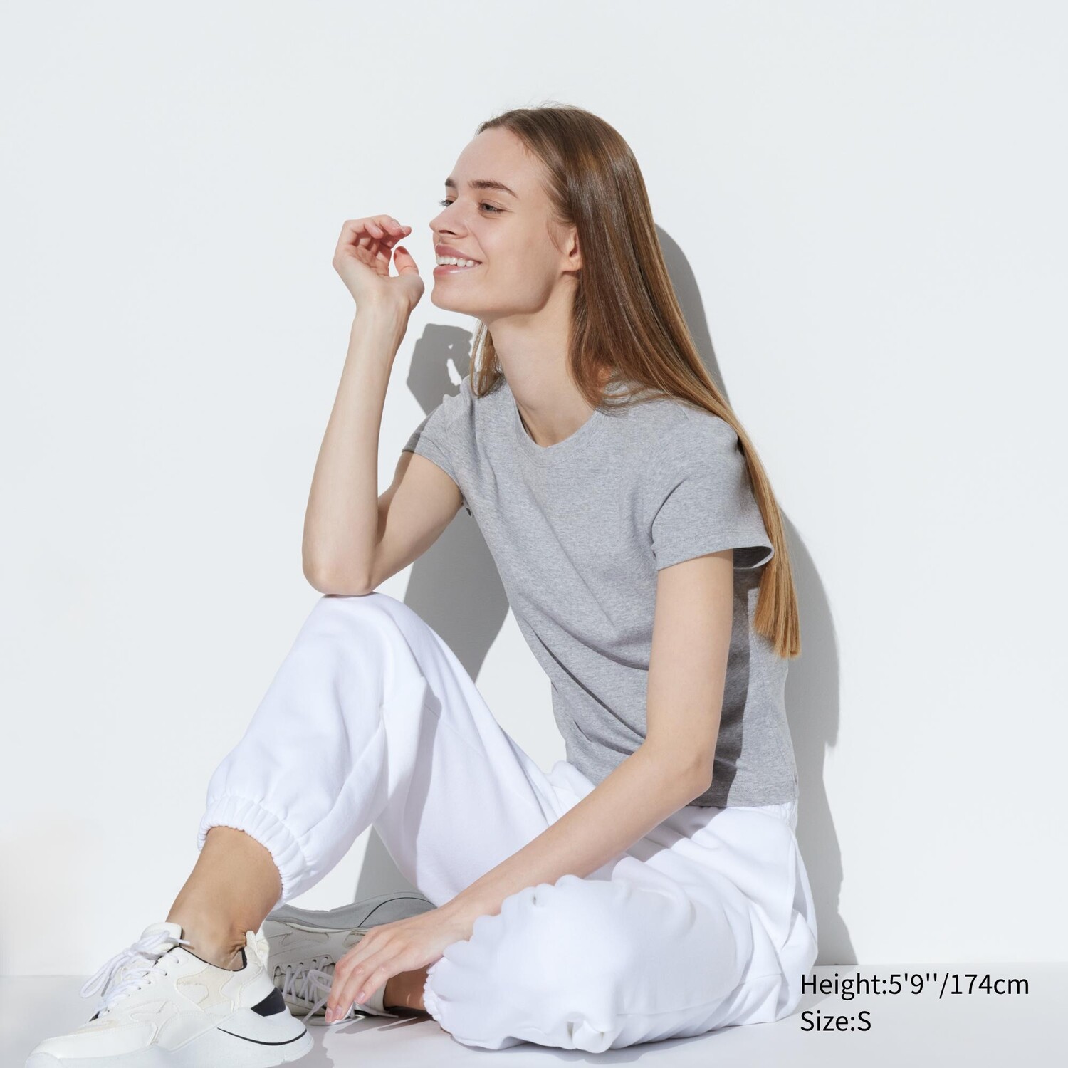 

Футболка-мини Uniqlo с короткими рукавами, серый
